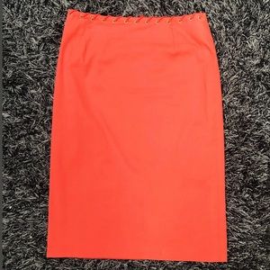 MONDI Coral Whipstitched Waistline Pencil Skirt 0